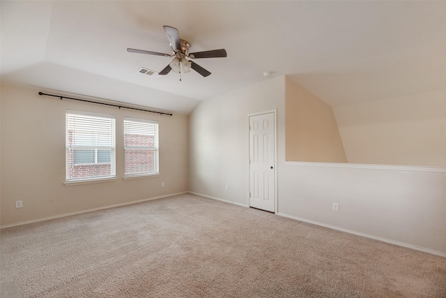 1503 E Collins Blvd, Wylie, TX 75098 - bonus room featuring ceiling fan, lofted ceiling, light carpet, and baseboards