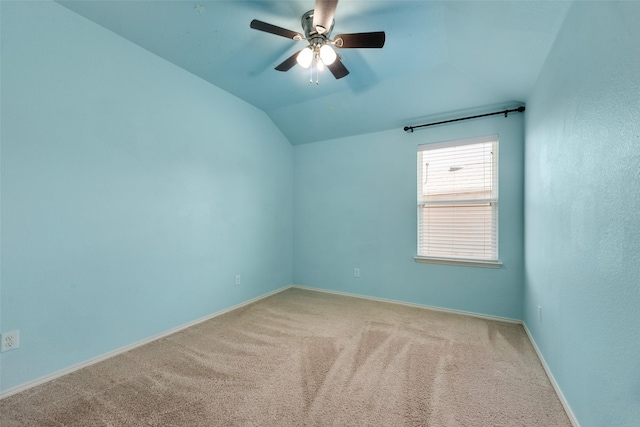 1503 E Collins Blvd, Wylie, TX 75098 - carpeted empty room featuring ceiling fan, lofted ceiling, and baseboards