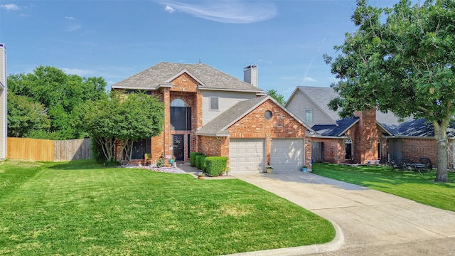 1908 Timberline Ln, Sherman, TX 75092 - traditional-style home featuring brick siding, a garage, driveway, and roof with shingles