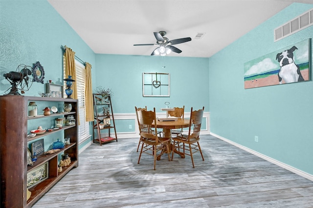 1908 Timberline Ln, Sherman, TX 75092 - dining space with wood finished floors, ceiling fan, and baseboards