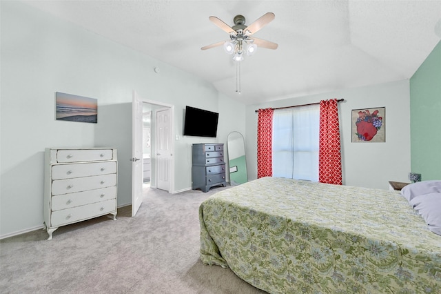 1908 Timberline Ln, Sherman, TX 75092 - bedroom with vaulted ceiling, carpet, baseboards, and ceiling fan