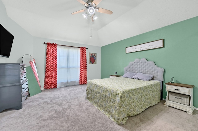 1908 Timberline Ln, Sherman, TX 75092 - carpeted bedroom featuring vaulted ceiling and a ceiling fan