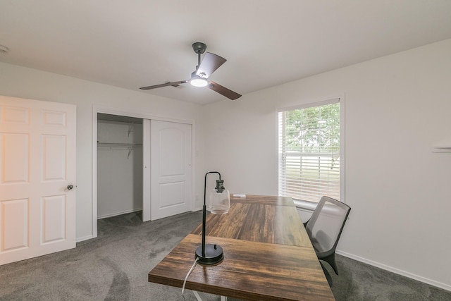 1503 County Road 705, Joshua, TX 76058 - carpeted home office with a ceiling fan and baseboards