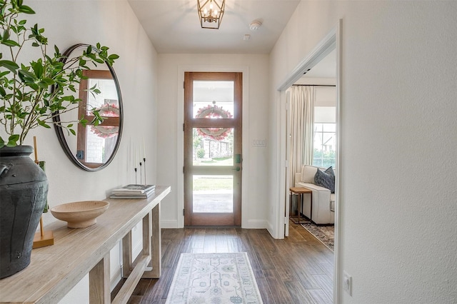 9925 Chaparral Pass, Fort Worth, TX 76126 - foyer with dark wood finished floors, healthy amount of natural light, and baseboards