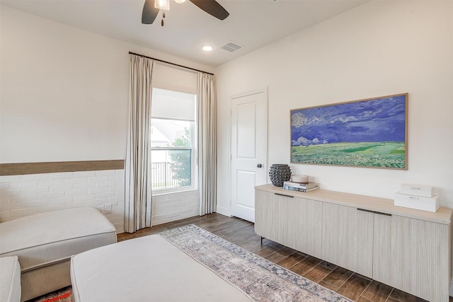 9925 Chaparral Pass, Fort Worth, TX 76126 - bedroom featuring dark wood-style floors and ceiling fan