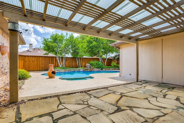 1504 Huron Trl, Plano, TX 75075 - view of swimming pool featuring a fenced backyard, a pergola, and a patio area