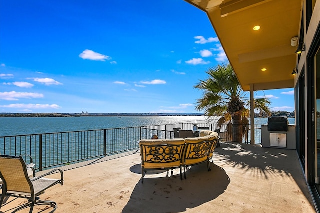 523 Contour Dr, Granite Shoals, TX 78654 - view of patio with a water view and a balcony