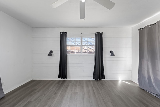 738 Randy Dr, Woodway, TX 76712 - empty room featuring wood finished floors, ceiling fan, and baseboards