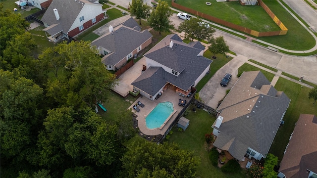 3659 Smoketree Dr, Rockwall, TX 75032 - aerial view of property's location with a pool and nearby suburban area