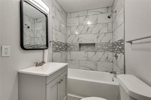 128 Stephens St, Waxahachie, TX 75165 - full bathroom featuring toilet, vanity, and shower / tub combination