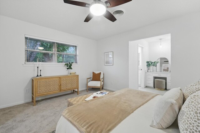 6304 Circleview Dr, Haltom City, TX 76180 - bedroom with light carpet, baseboards, and ceiling fan