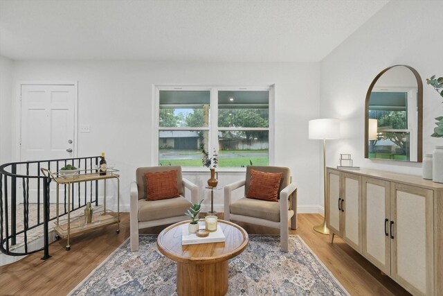 6304 Circleview Dr, Haltom City, TX 76180 - living area featuring light wood finished floors and baseboards