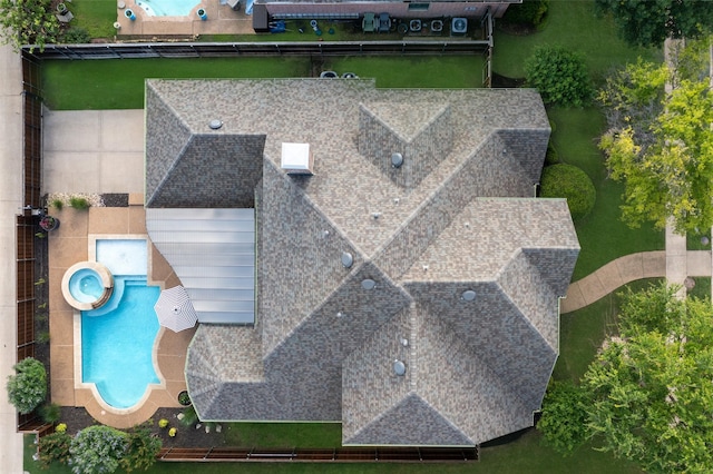 1229 Comanche Dr, Allen, TX 75013 - view from above of property with a pool