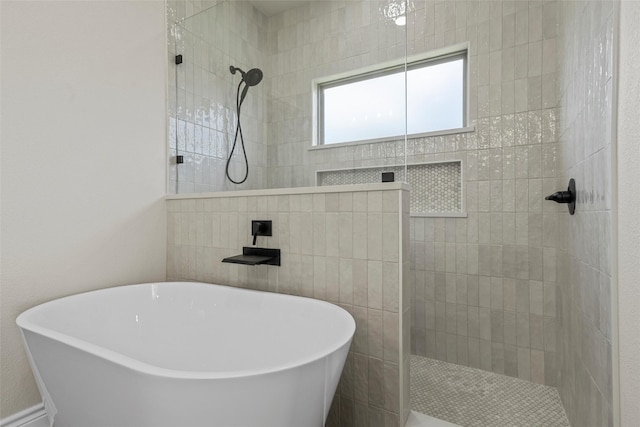 10917 Granada Dr, Waco, TX 76708 - full bath with a freestanding tub and a walk in shower