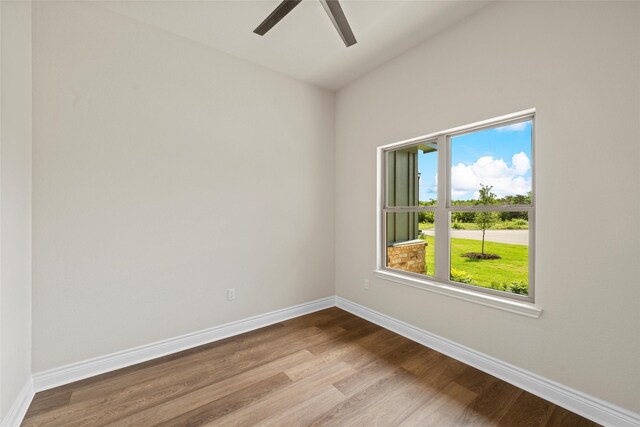 10917 Granada Dr, Waco, TX 76708 - unfurnished room featuring wood finished floors, baseboards, and ceiling fan