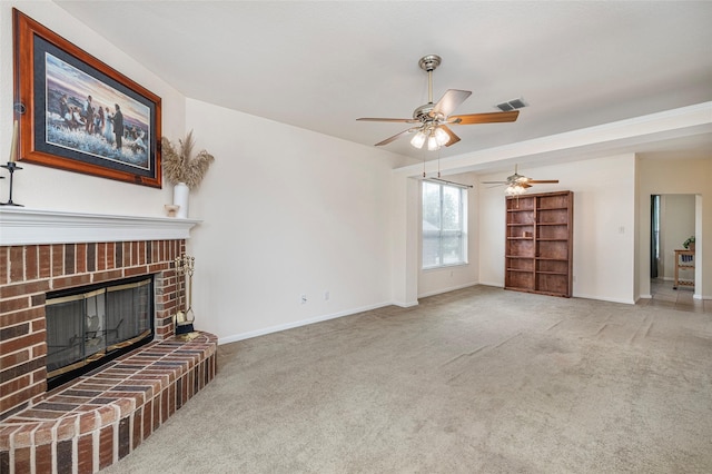 10325 Hogan Dr, Benbrook, TX 76126 - unfurnished living room with a ceiling fan, carpet flooring, and baseboards