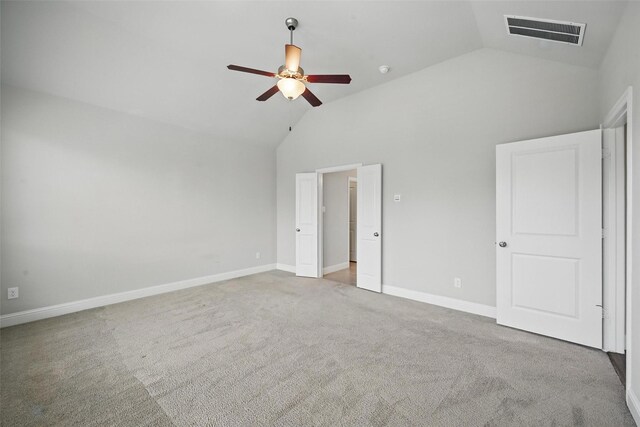 2004 Long Park Ave, Prosper, TX 75078 - unfurnished bedroom featuring vaulted ceiling, carpet flooring, baseboards, and ceiling fan
