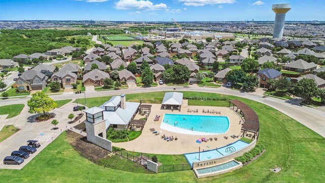 2004 Long Park Ave, Prosper, TX 75078 - aerial perspective of suburban area with a pool area