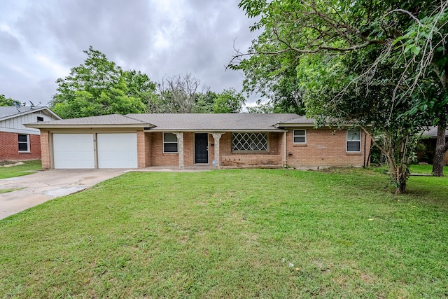 5729 Wales Ave, Fort Worth, TX 76133 - single story home with a garage, brick siding, concrete driveway, and a front lawn
