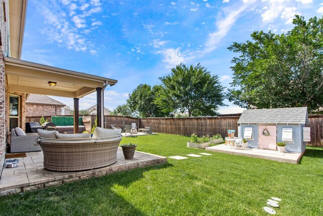 1008 Cason Falls Rd, Mckinney, TX 75071 - view of yard featuring a patio and an outdoor living space