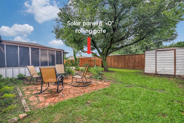 1316 Devonshire Ln, Mesquite, TX 75150 - view of yard with a sunroom and a patio area