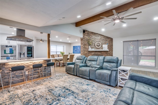 1316 Devonshire Ln, Mesquite, TX 75150 - living room featuring wood finished floors, ceiling fan, and recessed lighting