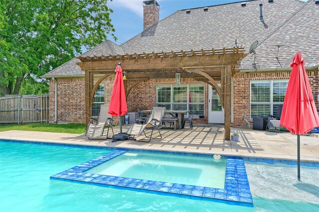 30 Tananger Springs Dr, Denison, TX 75021 - view of pool with a pergola, a pool with connected hot tub, and a patio
