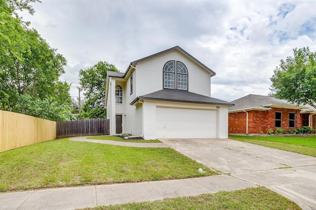6411 Aires Dr, Arlington, TX 76001 - traditional-style home featuring a garage, driveway, and brick siding