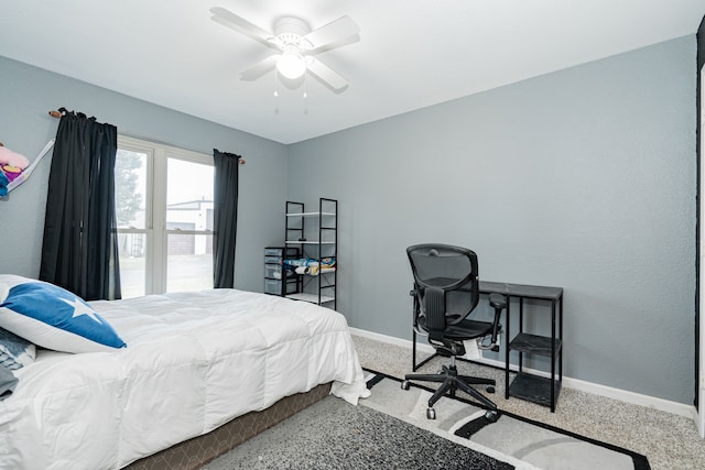 9390 Adams St, Terrell, TX 75160 - carpeted bedroom featuring baseboards and ceiling fan