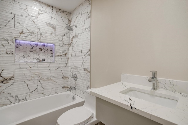 7013 Buttonwood Dr, Fort Worth, TX 76137 - full bath featuring bathing tub / shower combination, toilet, and vanity