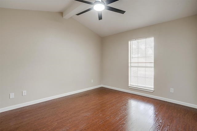7013 Buttonwood Dr, Fort Worth, TX 76137 - empty room featuring ceiling fan, baseboards, and dark wood-type flooring