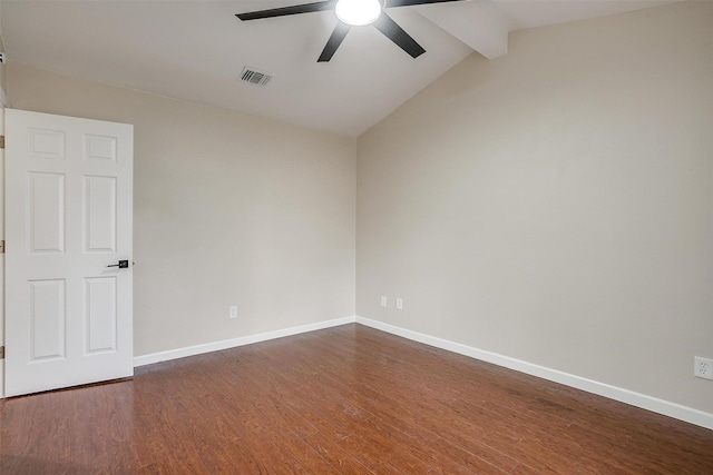 7013 Buttonwood Dr, Fort Worth, TX 76137 - empty room with ceiling fan, dark wood-style floors, and baseboards