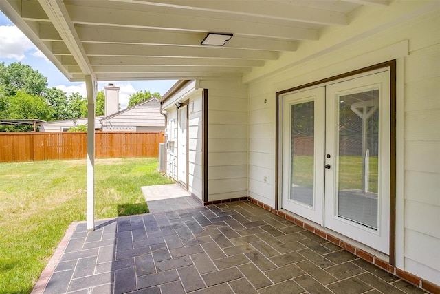 7013 Buttonwood Dr, Fort Worth, TX 76137 - view of patio / terrace with french doors