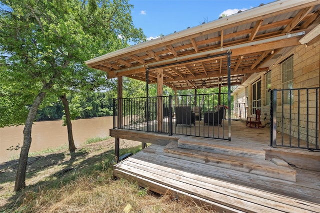 281 Private Road 612, Reagan, TX 76680 - view of wooden terrace