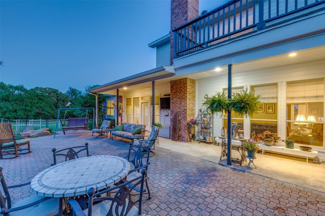 5891 Harmony Ranch Rd, Aubrey, TX 76227 - view of patio / terrace featuring a balcony
