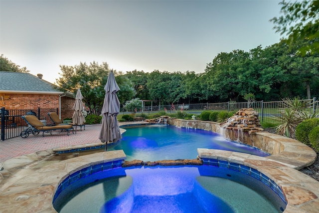5891 Harmony Ranch Rd, Aubrey, TX 76227 - view of pool with a pool with connected hot tub and a patio area