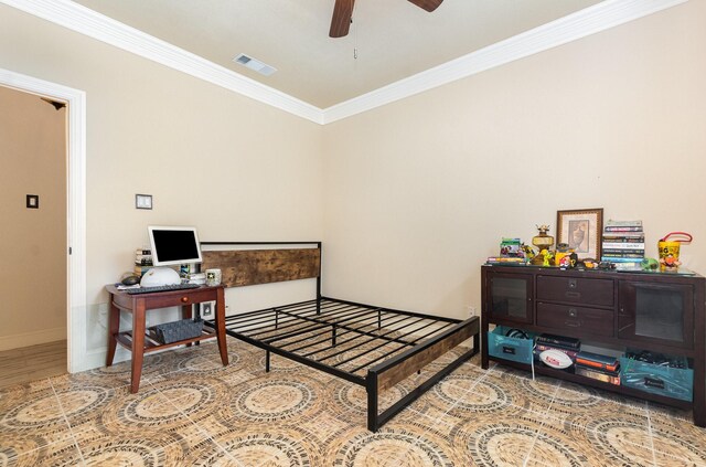 624 Horseshoe Bnd, Royse City, TX 75189 - bedroom featuring crown molding, baseboards, wood finished floors, and a desk