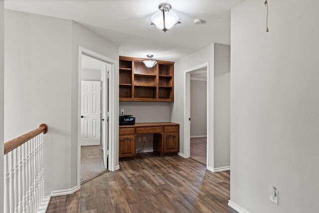 3148 Guadaloupe, Grand Prairie, TX 75054 - unfurnished office featuring baseboards and dark wood finished floors
