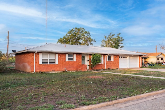 403 W China St, Brady, TX 76825 - ranch-style house featuring an attached garage, driveway, brick siding, and a front lawn