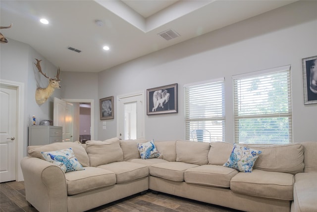 17294 Hidden Valley Ln, Flint, TX 75762 - living area with dark wood-style floors and recessed lighting