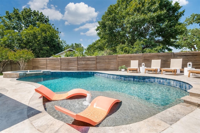 3385 Northaven Rd, Dallas, TX 75229 - view of pool featuring a fenced backyard, a patio, and a pool with connected hot tub