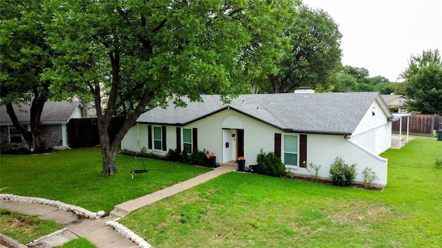 1803 Travis St, Garland, TX 75042 - ranch-style home featuring a chimney and roof with shingles