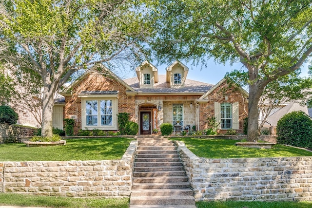 2345 Falls View Dr, Rockwall, TX 75087 - traditional home featuring brick siding and a front lawn