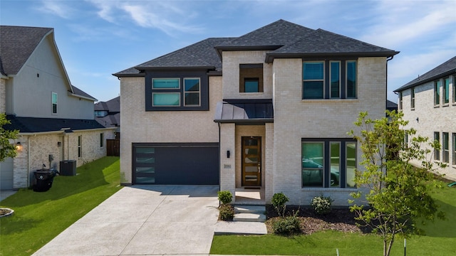 3580 Spruce Hills St, Frisco, TX 75033 - view of front of property featuring concrete driveway, a garage, a front yard, and brick siding