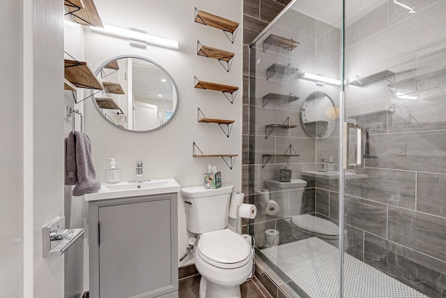 1813 Park Ave Unit 204, Dallas, TX 75215 - full bathroom with toilet, vanity, and a stall shower