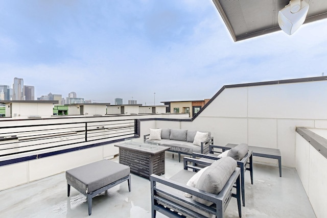 1813 Park Ave Unit 204, Dallas, TX 75215 - view of patio / terrace with a balcony, an outdoor hangout area, and a city view