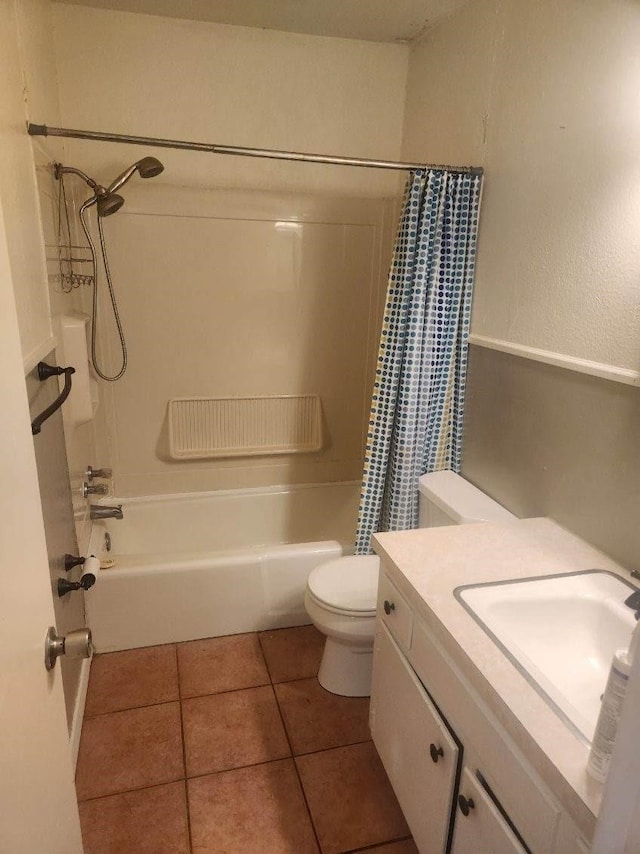1100 8th St, Cooper, TX 75432 - full bathroom with shower / bath combo, toilet, vanity, and tile patterned floors