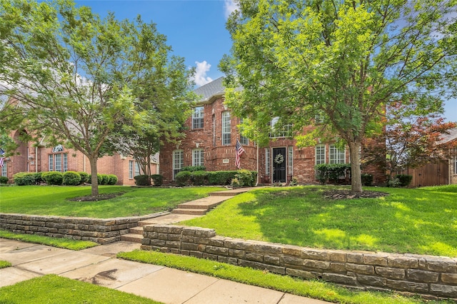 3712 Stockport Dr, Plano, TX 75025 - view of front of home with a front lawn and brick siding