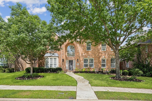 406 Misty Meadow Dr, Allen, TX 75013 - view of front of house with brick siding and a front lawn