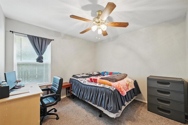10700 Irish Glen Trl, Haslet, TX 76052 - bedroom featuring carpet floors, an office area, a ceiling fan, and baseboards